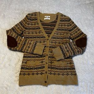 Massimo Dutti Sweater Womens Beige Wool Cashmere Long Sleeve Cardigan SLIM